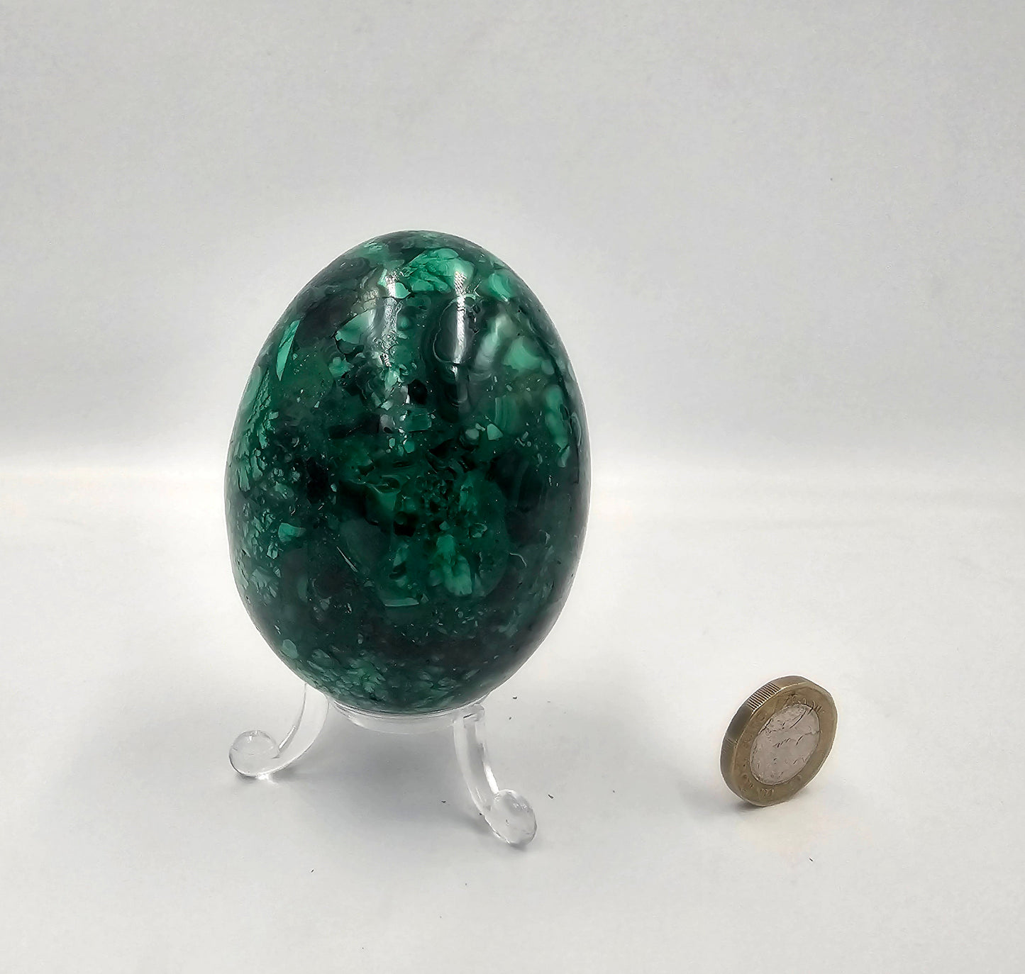 large malachite crystal egg