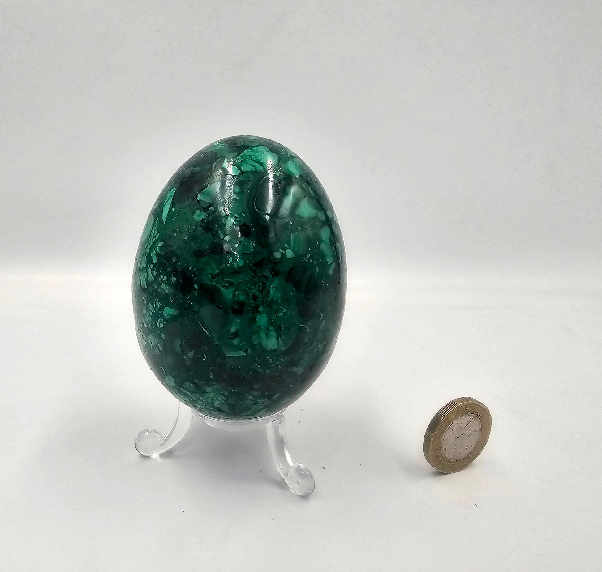 large malachite crystal egg