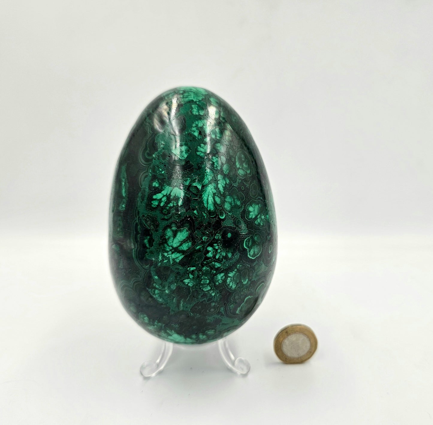 large malachite crystal egg