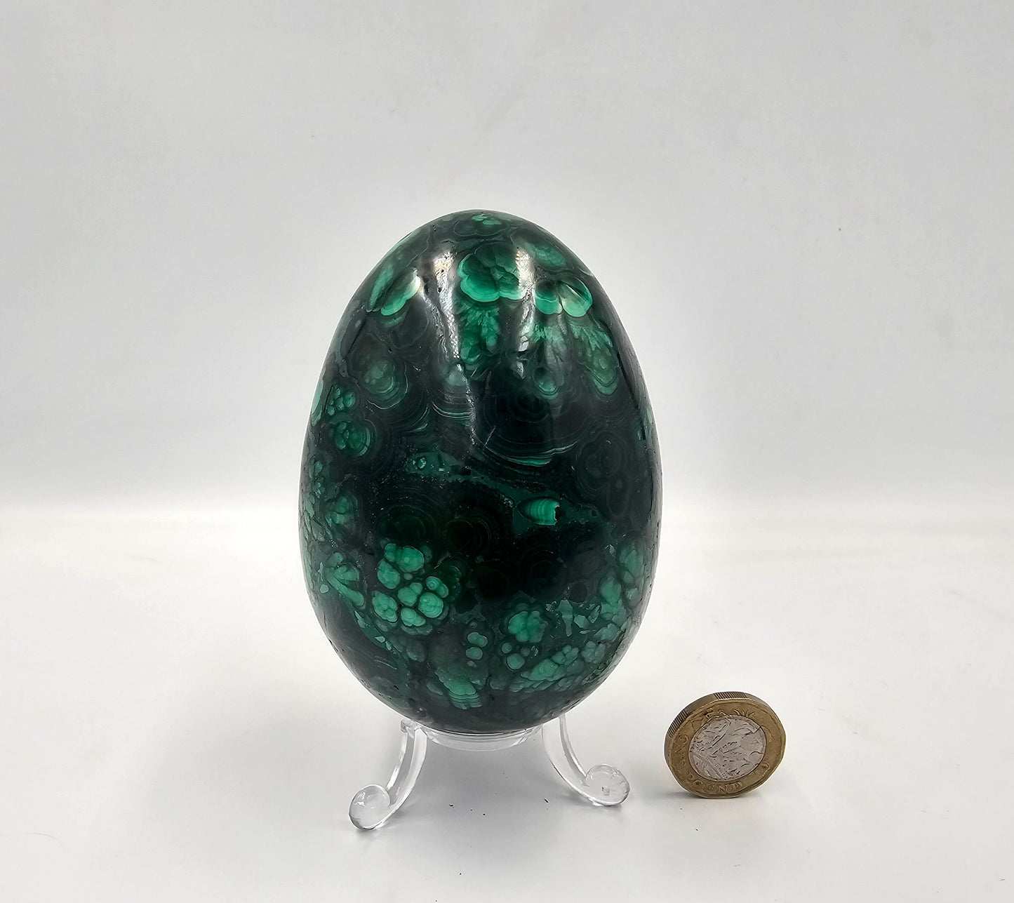 Large Malachite Crystal Egg (#12)