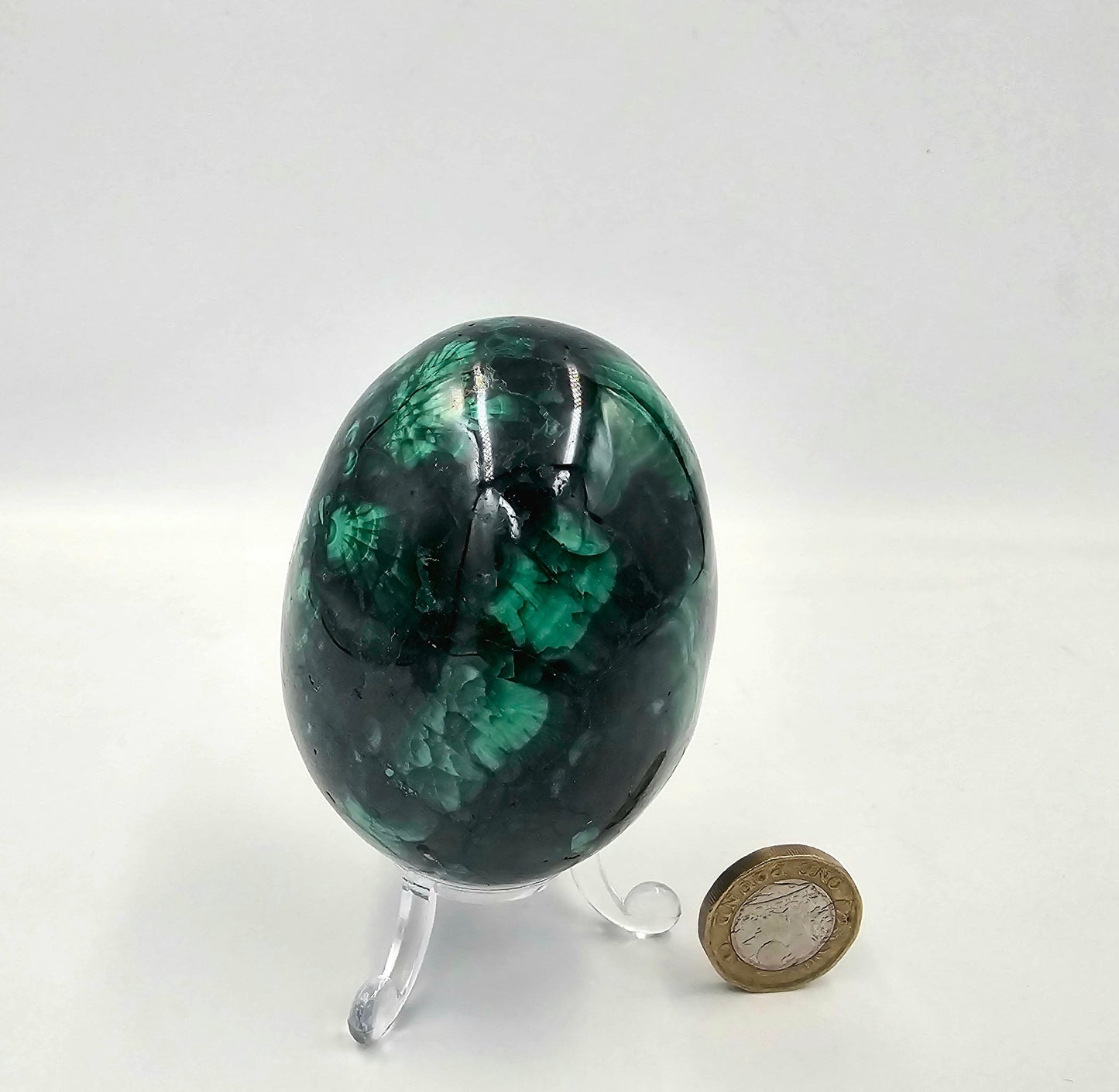 large malachite crystal egg