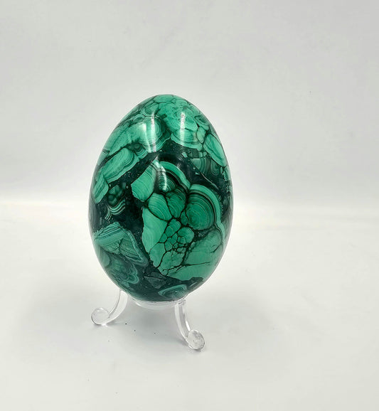 large malachite crystal egg