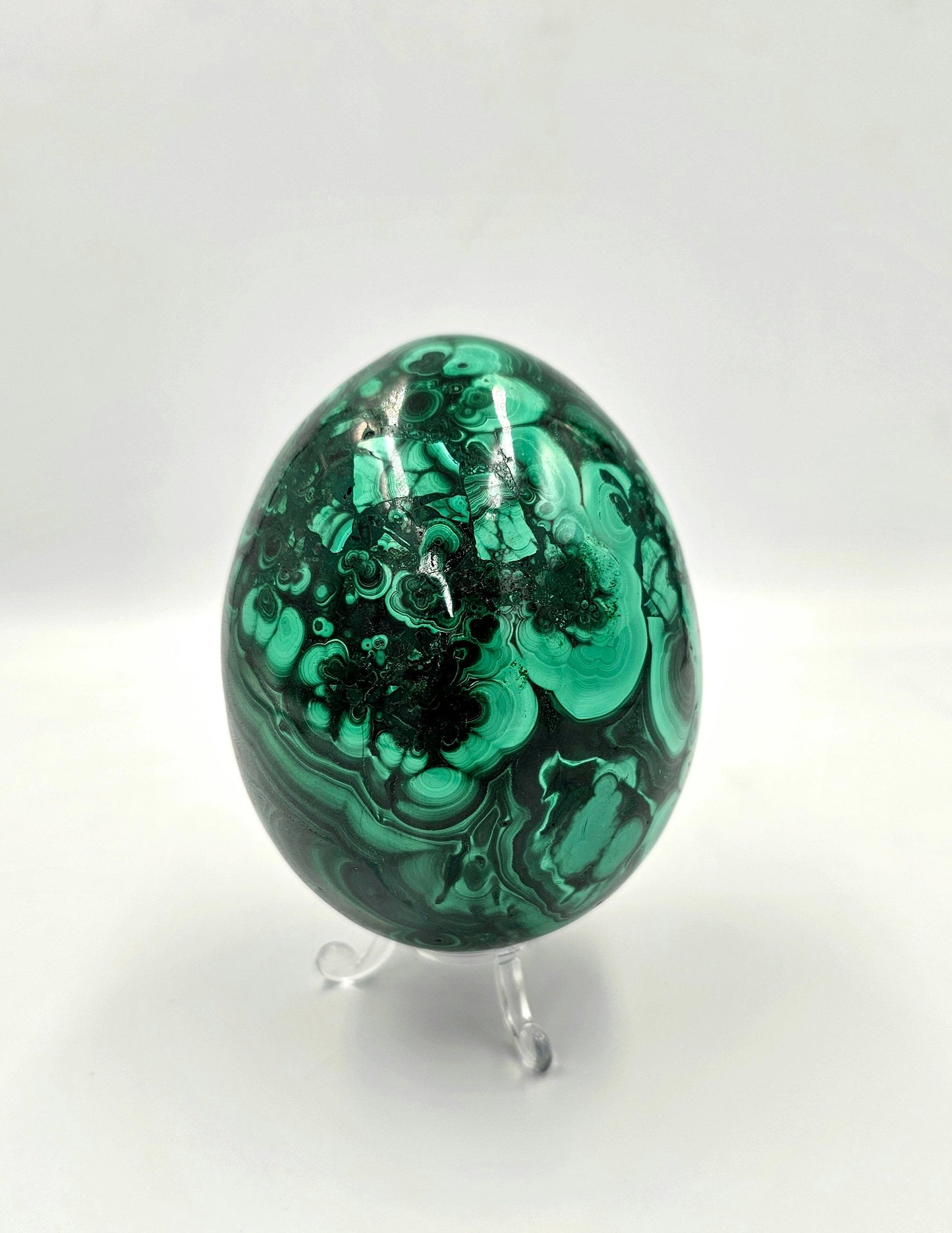 large malachite crystal egg