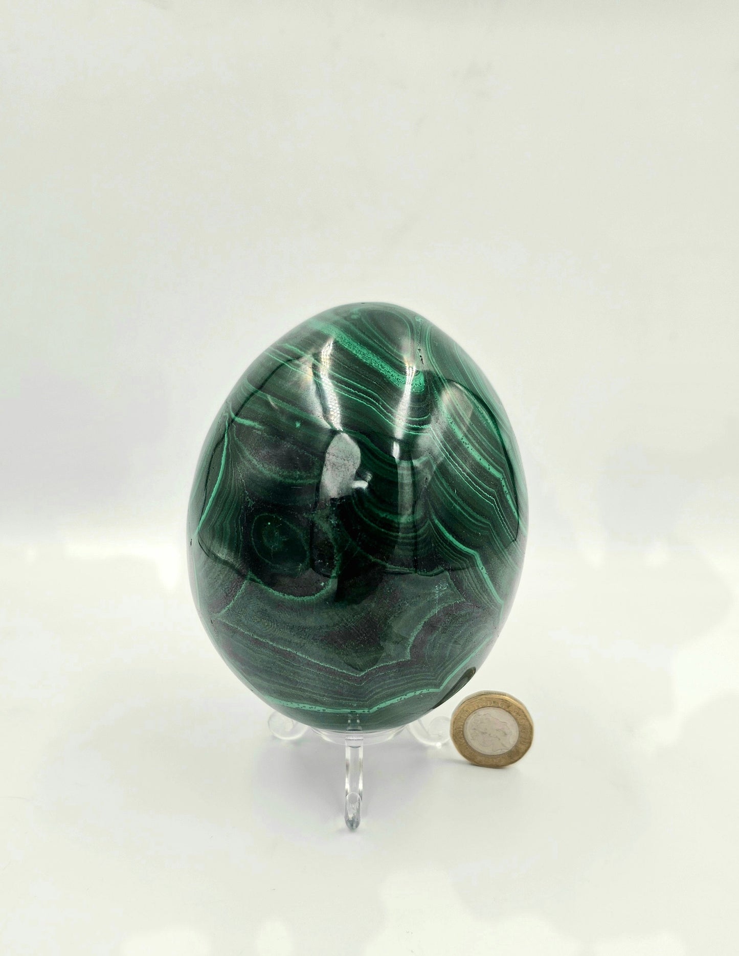 Large Malachite Crystal Egg (#1)