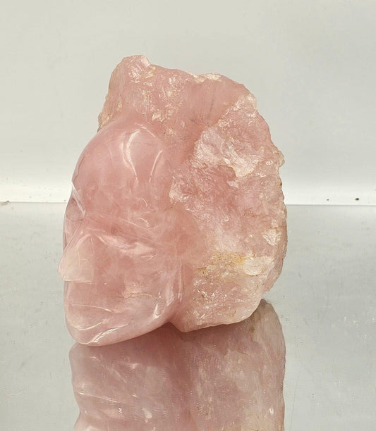 Large Rose Quartz Face Carving