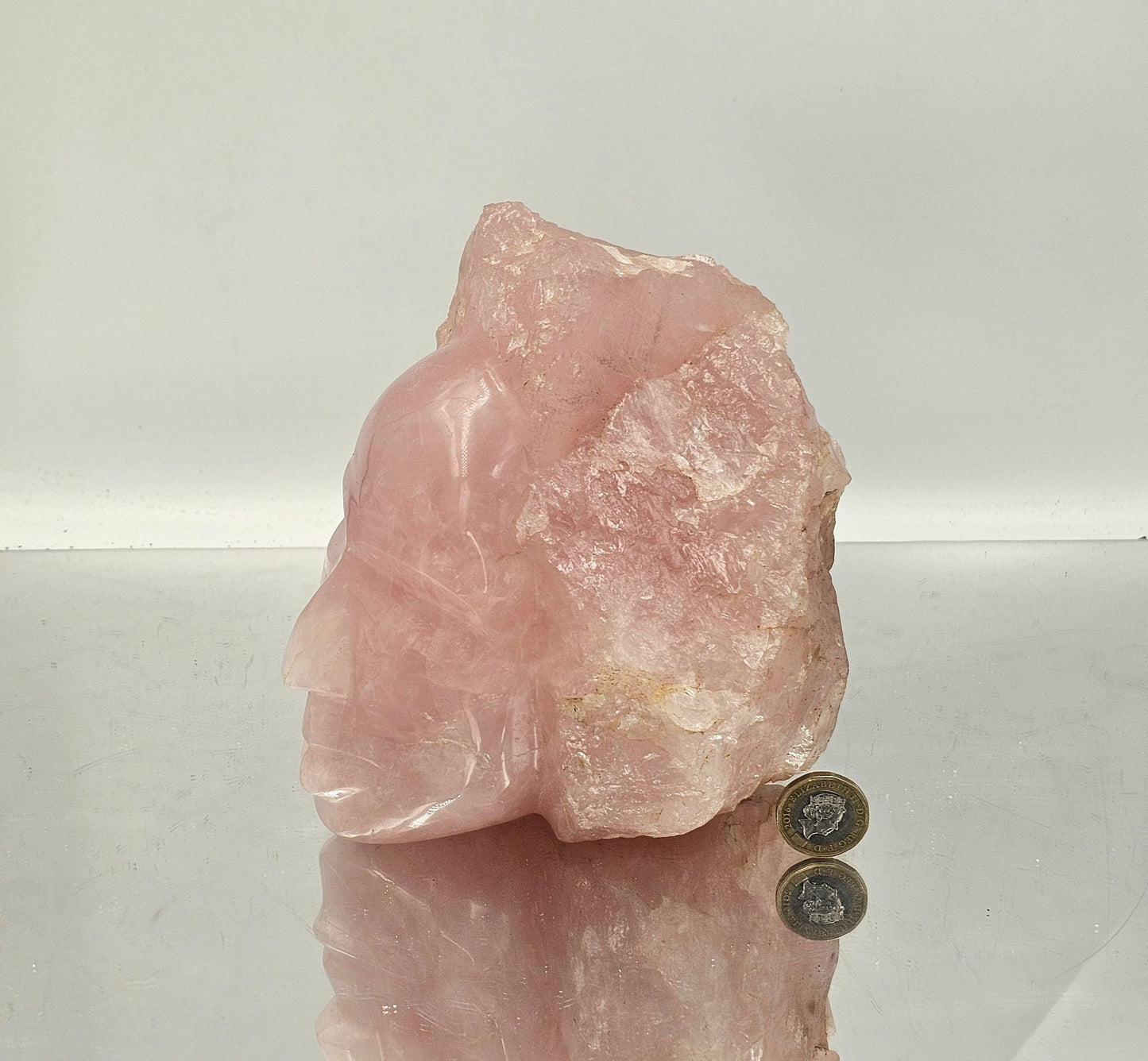 Large Rose Quartz Face Carving