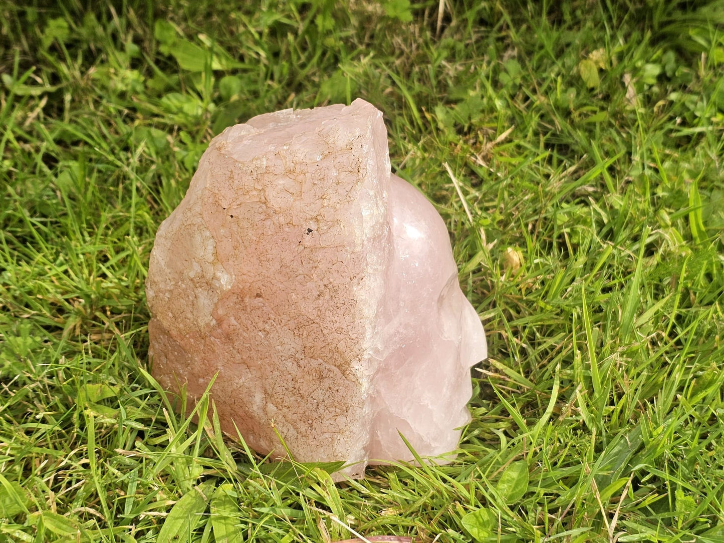 Large Rose Quartz Face Carving