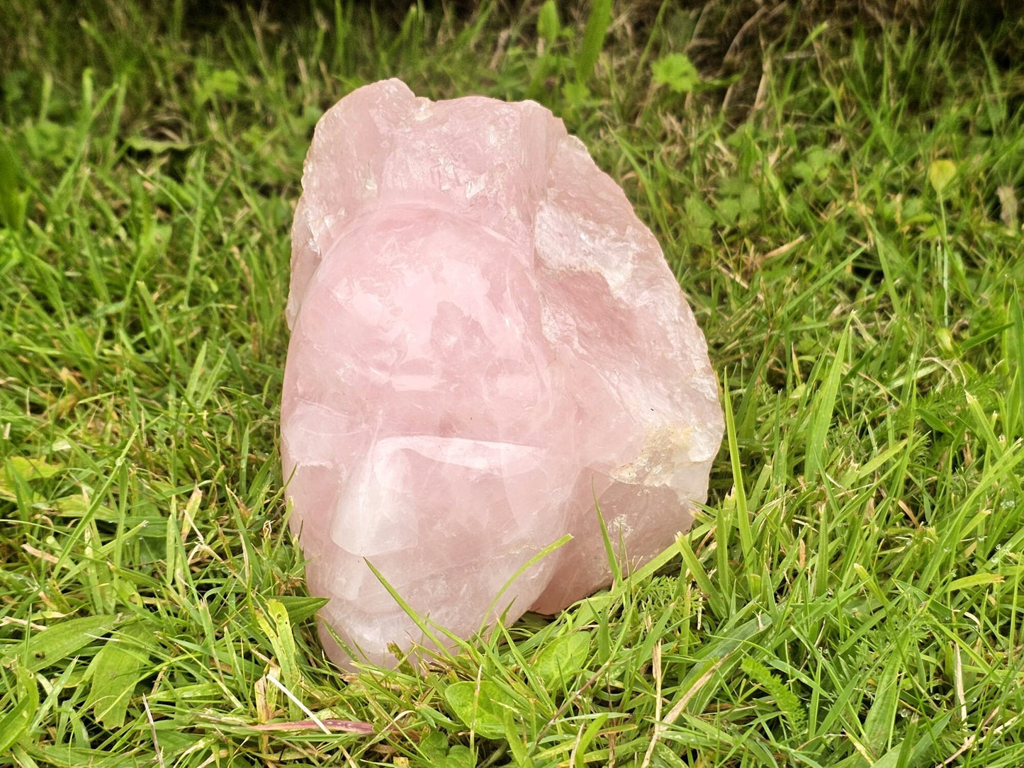 Large Rose Quartz Face Carving