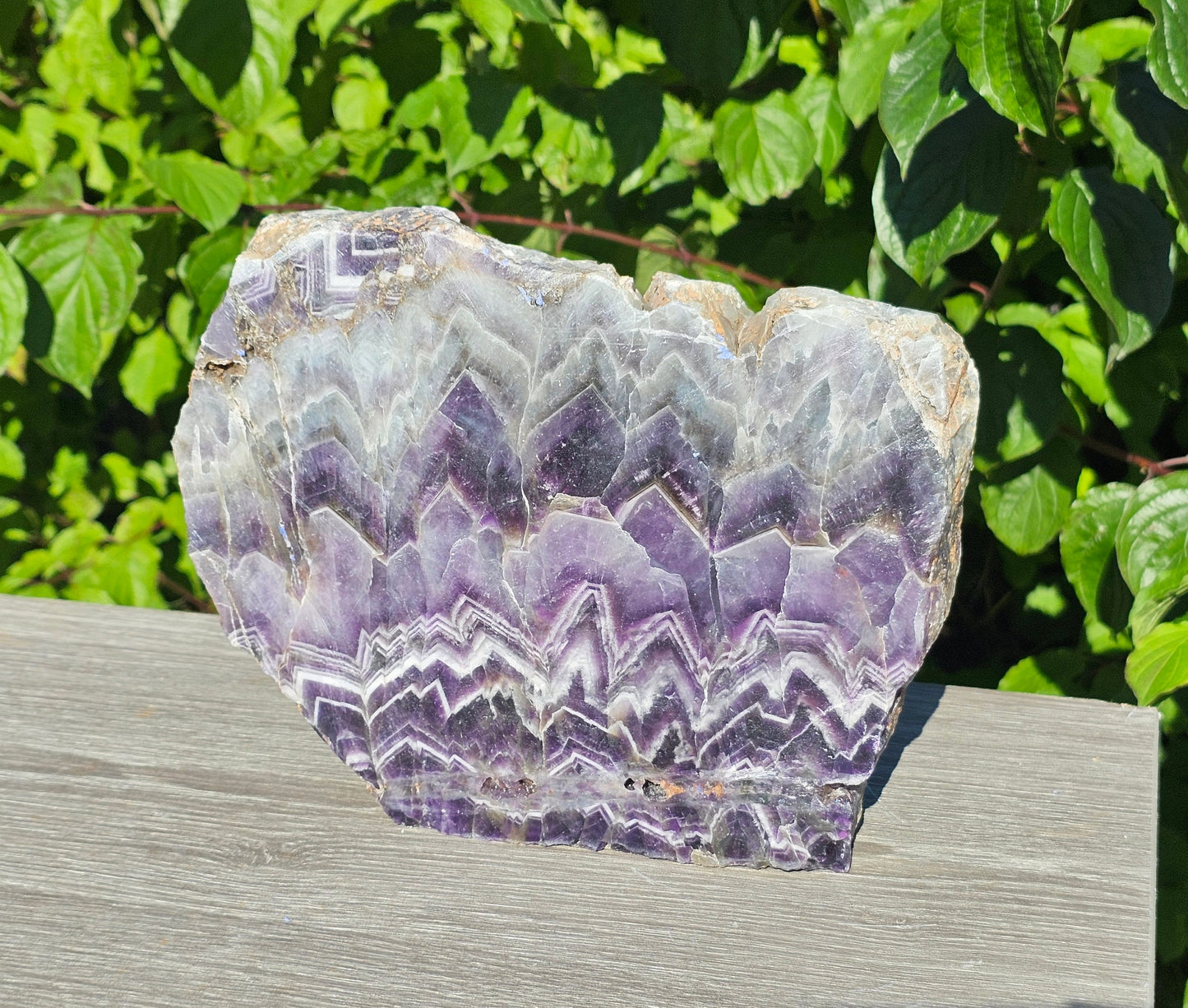 Extra Large Chevron Amethyst Crystal Slice  3.67 KG (#1)