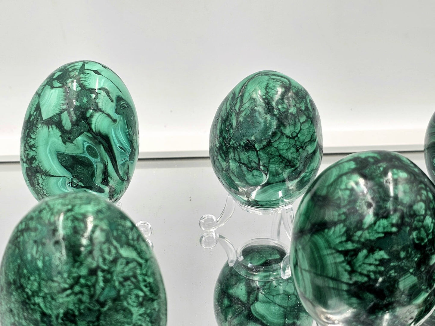 Large Malachite Crystal Eggs