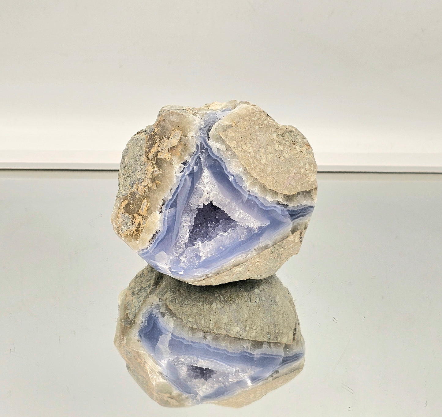 Large Blue Lace Agate Crystal Geode (#6)