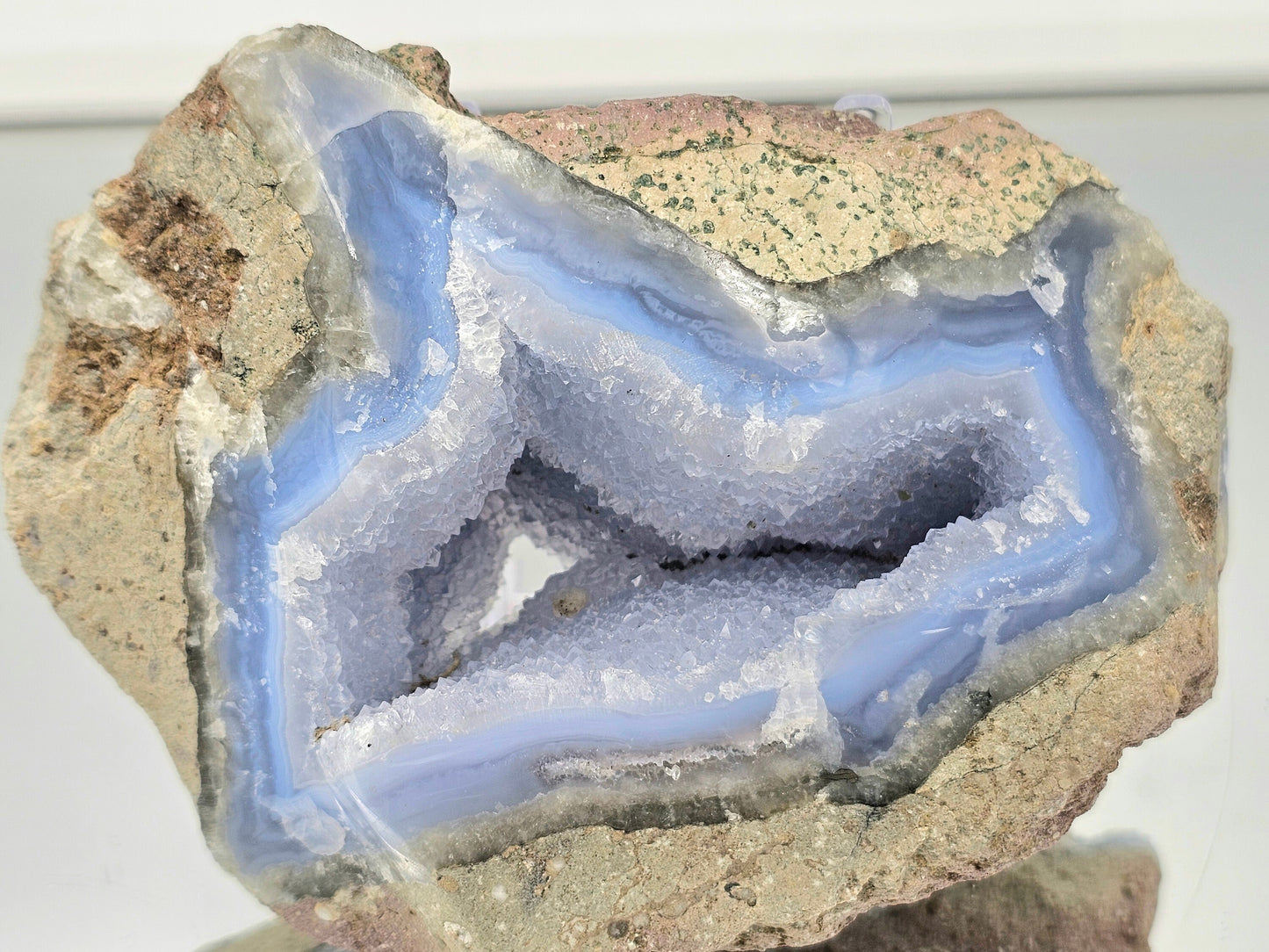 Large Blue Lace Agate Crystal Geode (#7)