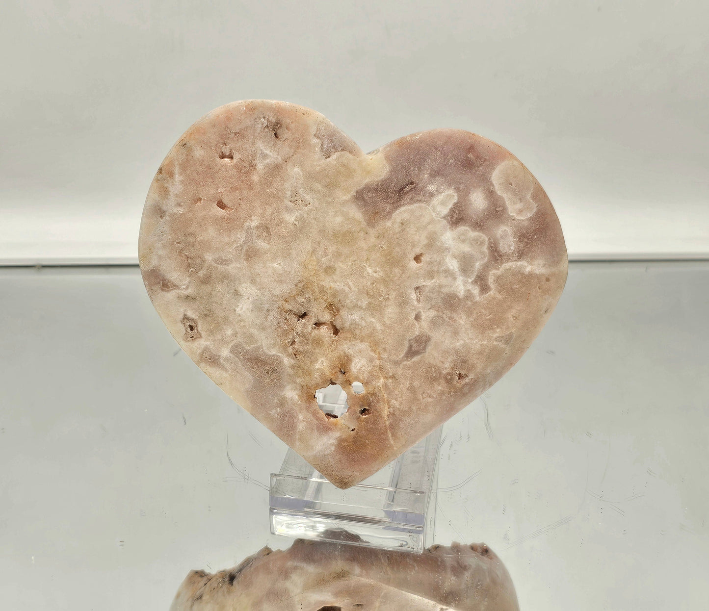 Large Pink Amethyst Crystal Heart (#2)