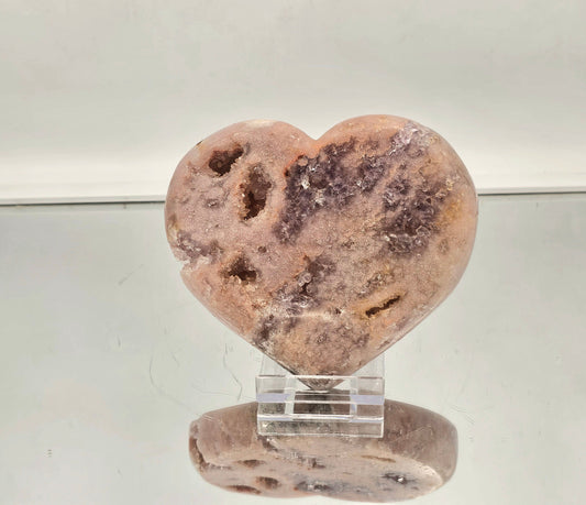 Large Pink Amethyst Crystal Heart (#7)