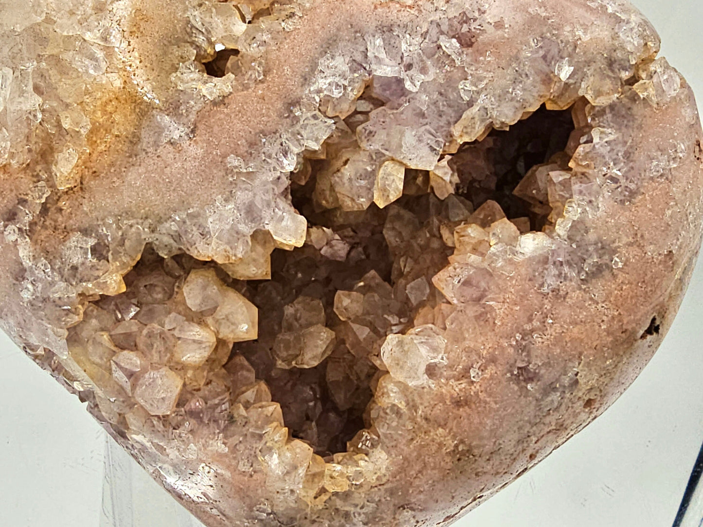 Large Pink Amethyst Crystal Heart (#6)