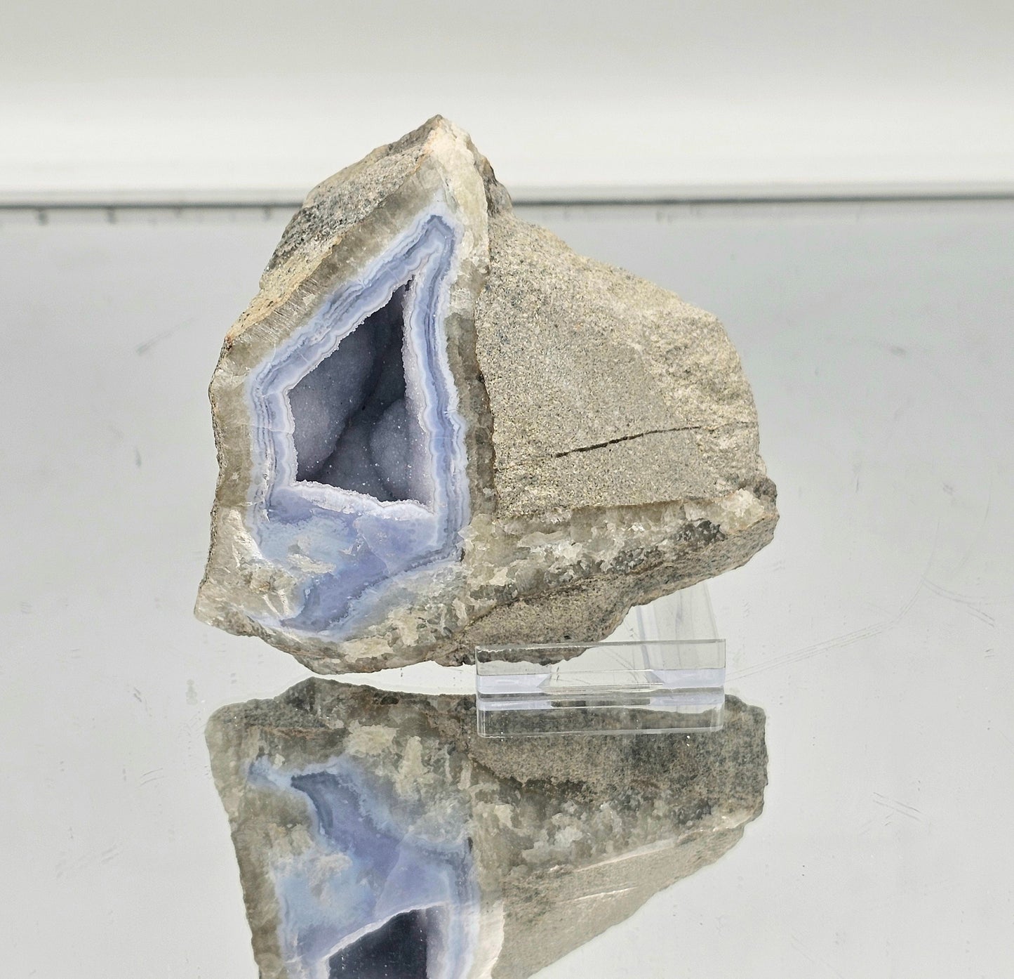 Blue Lace Agate Crystal Geode (#21)