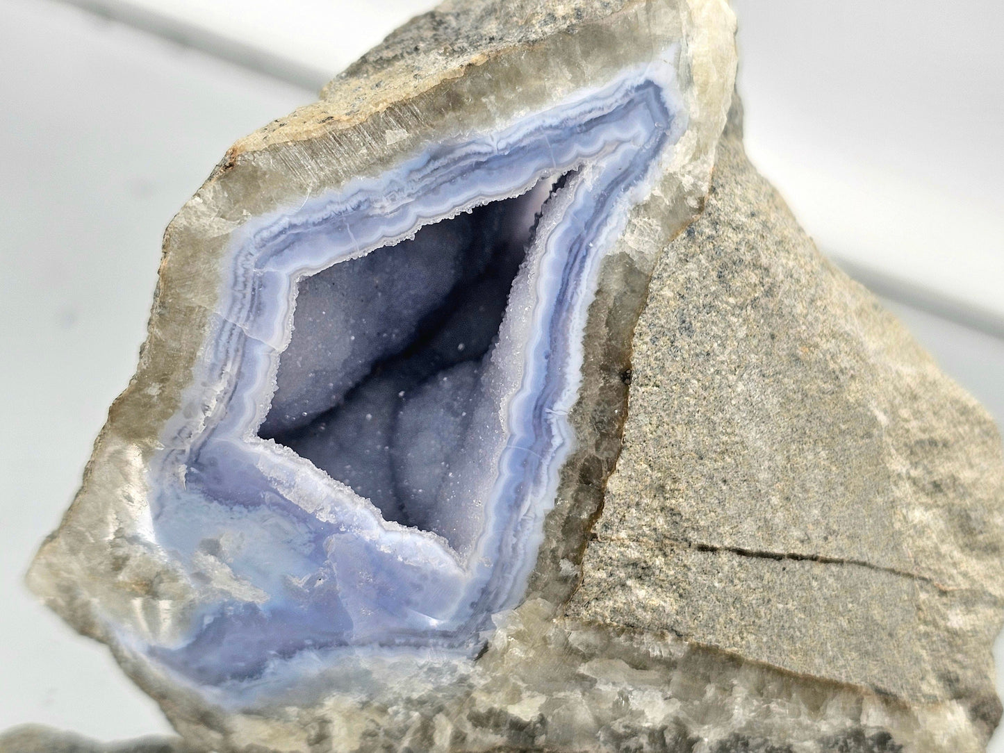 Blue Lace Agate Crystal Geode (#21)