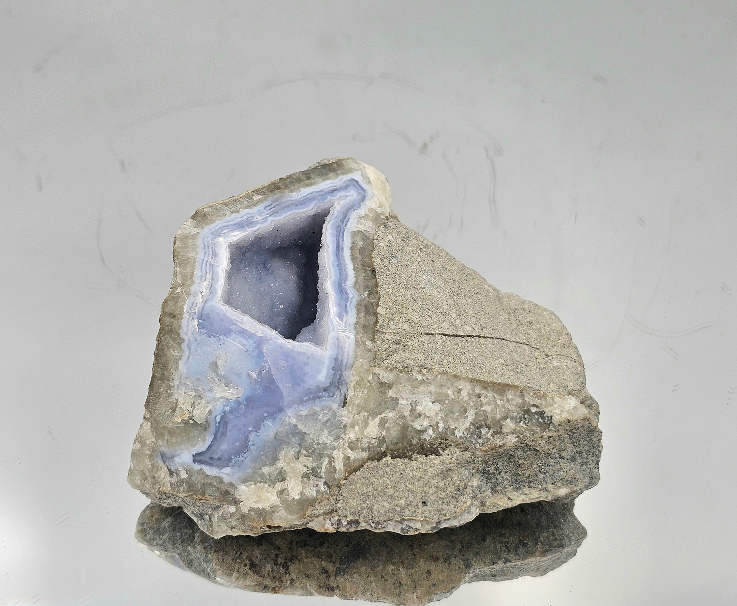 Blue Lace Agate Crystal Geode (#21)