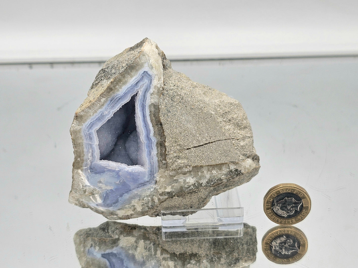 Blue Lace Agate Crystal Geode (#21)