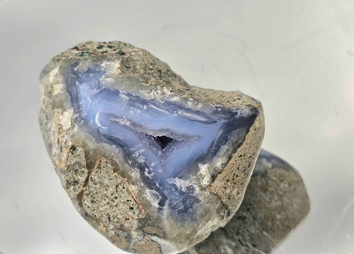 Blue Lace Agate Crystal Geode (#24)