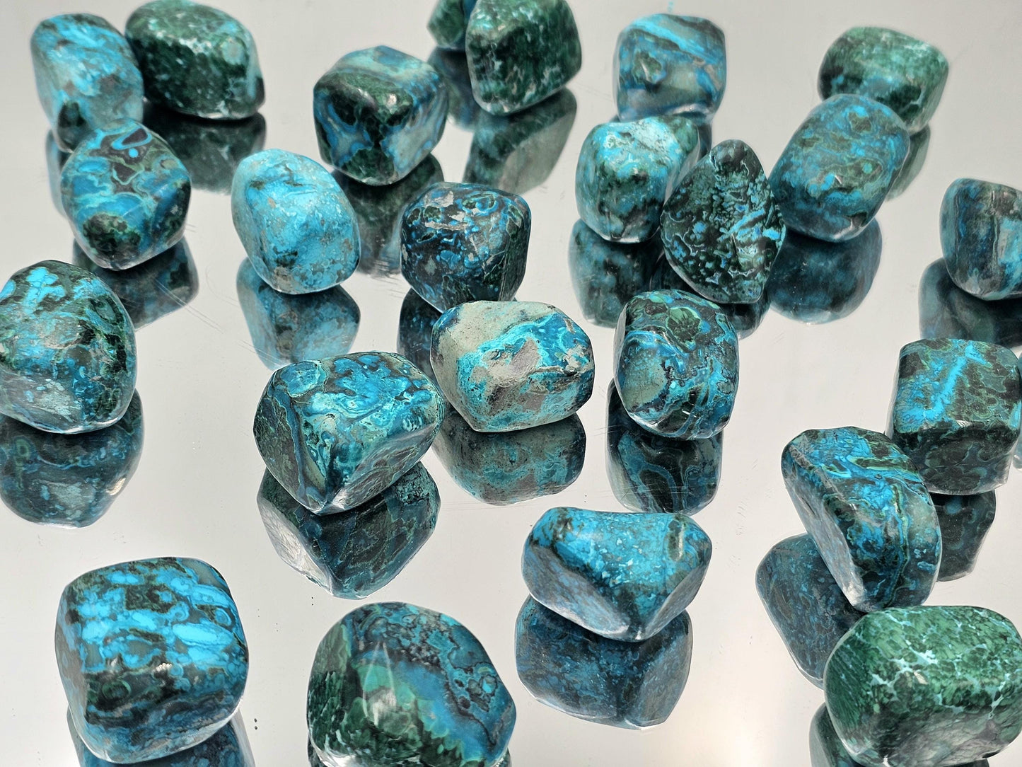 Large Chrysocolla Malachite Azurite crystal tumblestones