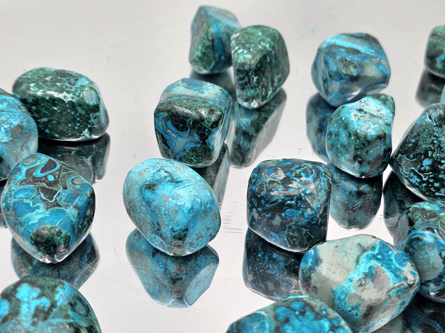 Large Chrysocolla Malachite Azurite crystal tumblestones