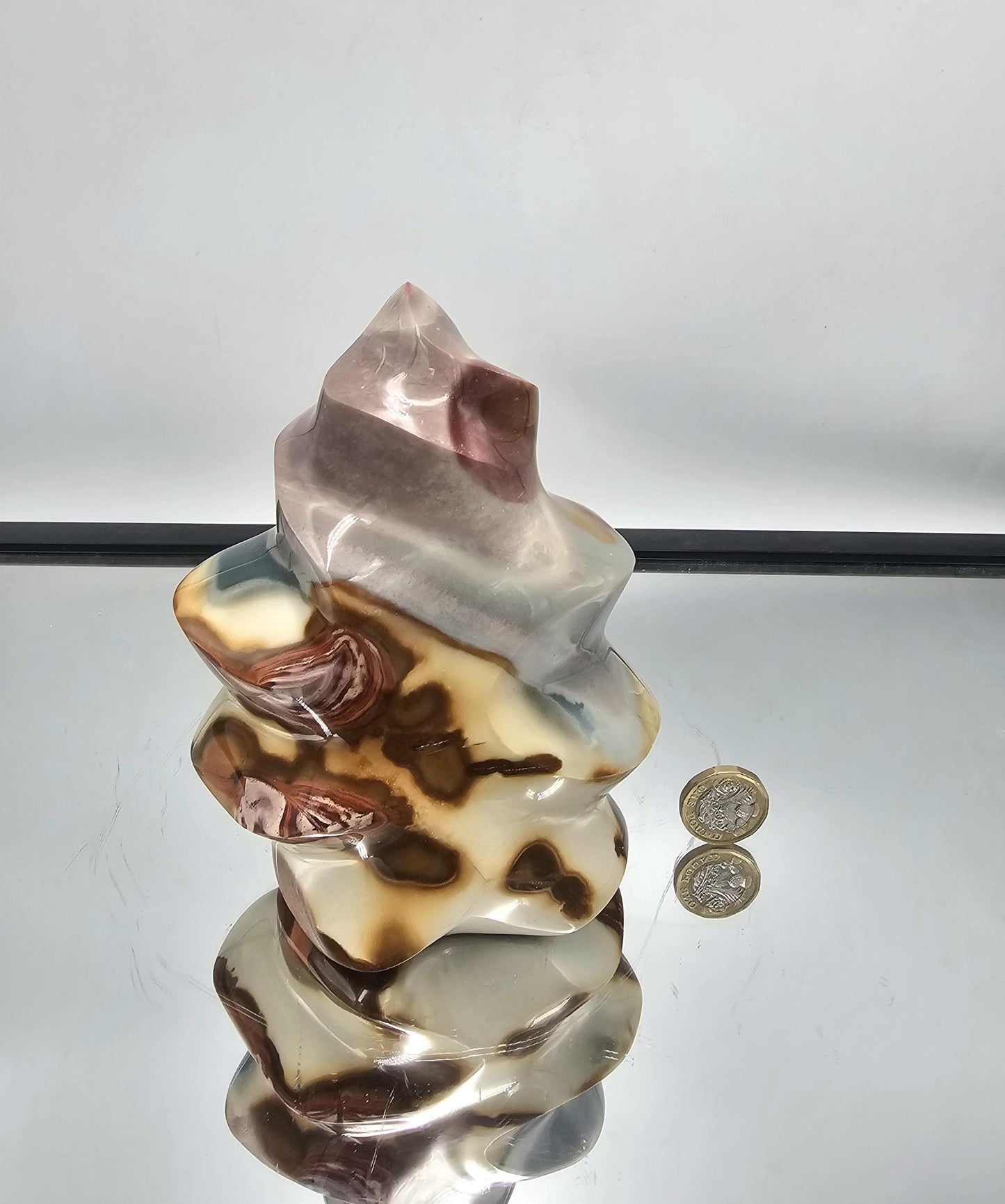 Large Polychrome Jasper Crystal Flame (#DP)