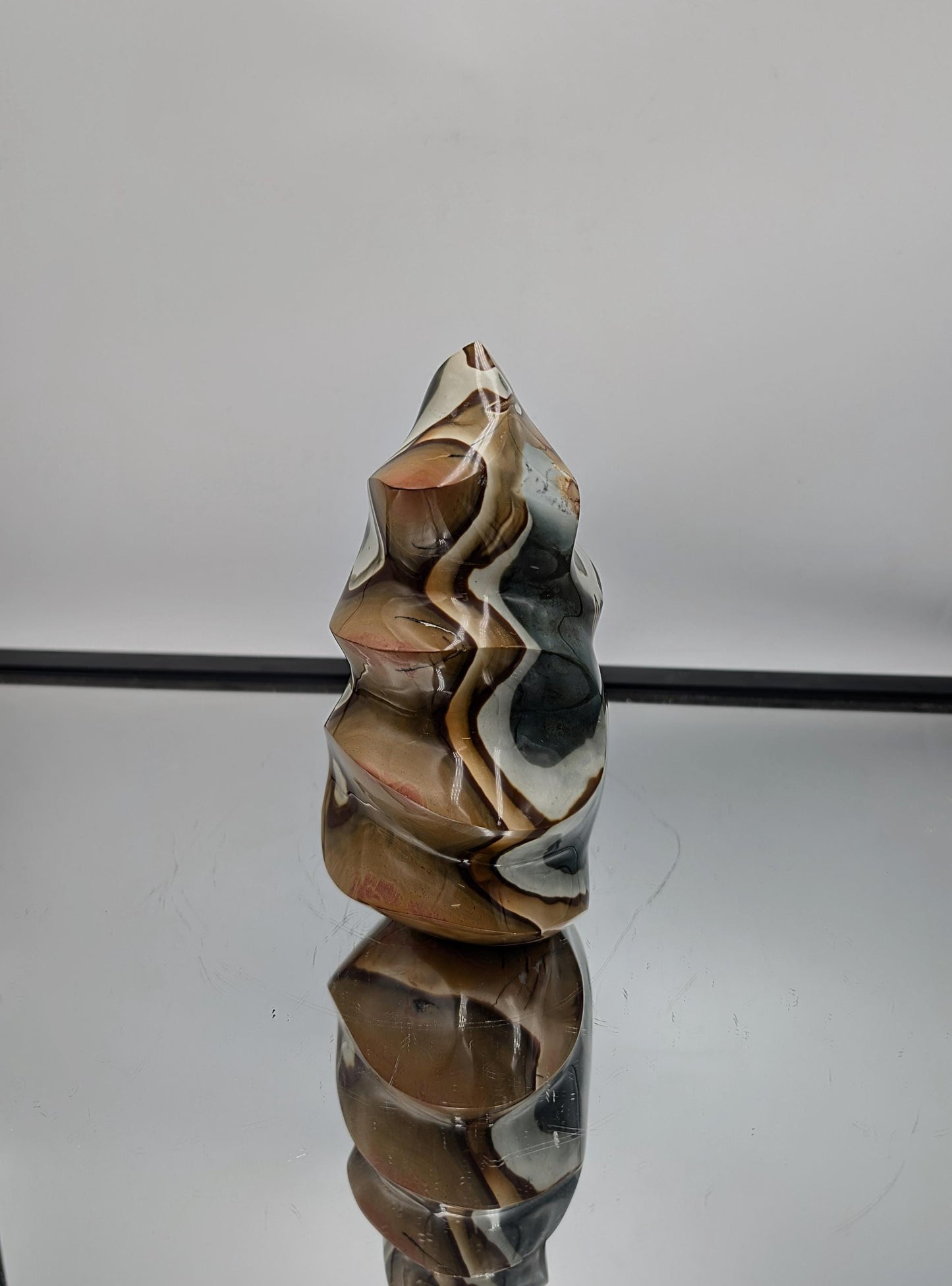 Large Polychrome Jasper Crystal Flame (#11)