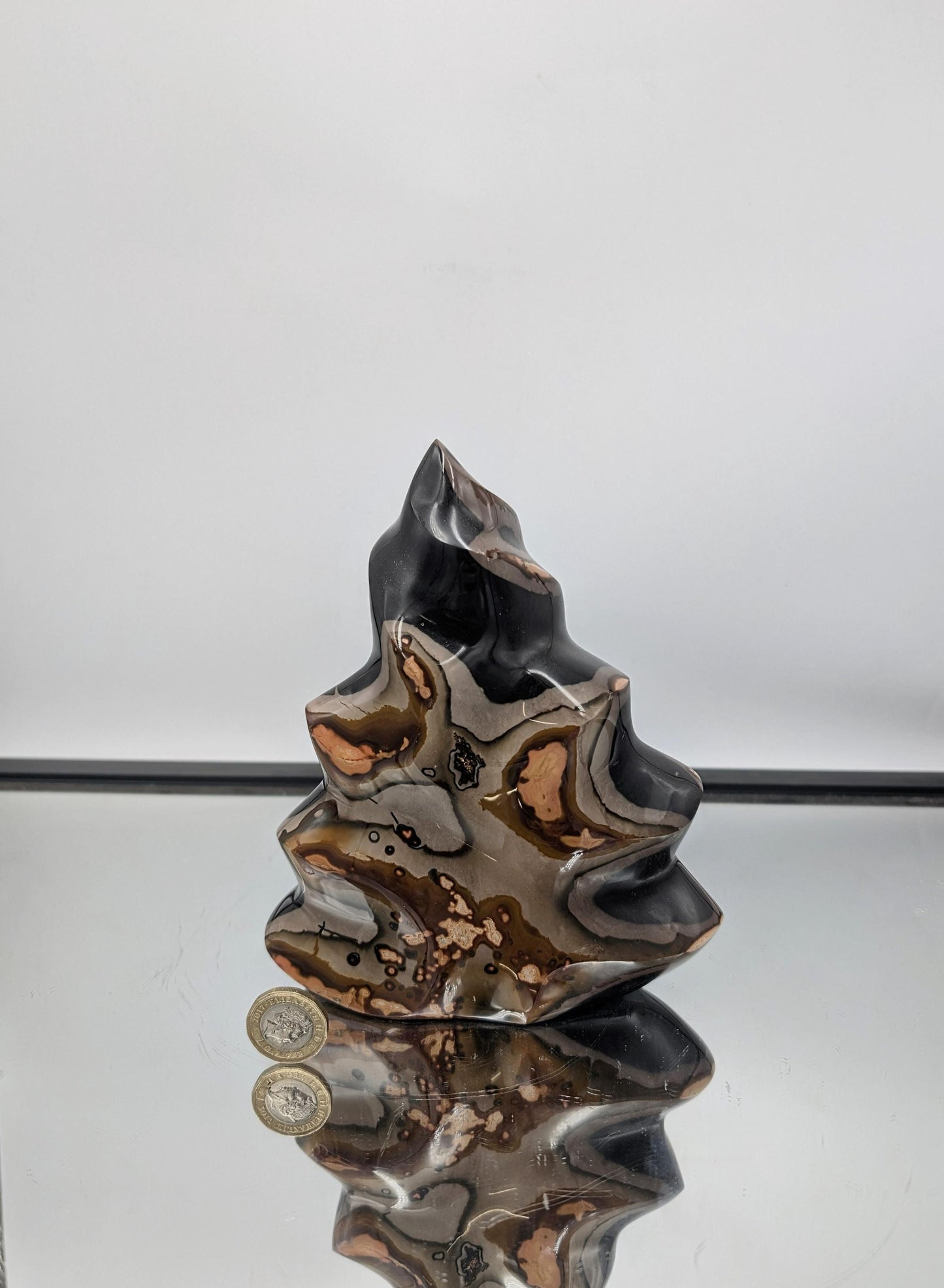 Large Polychrome Jasper Crystal Flame (#10)