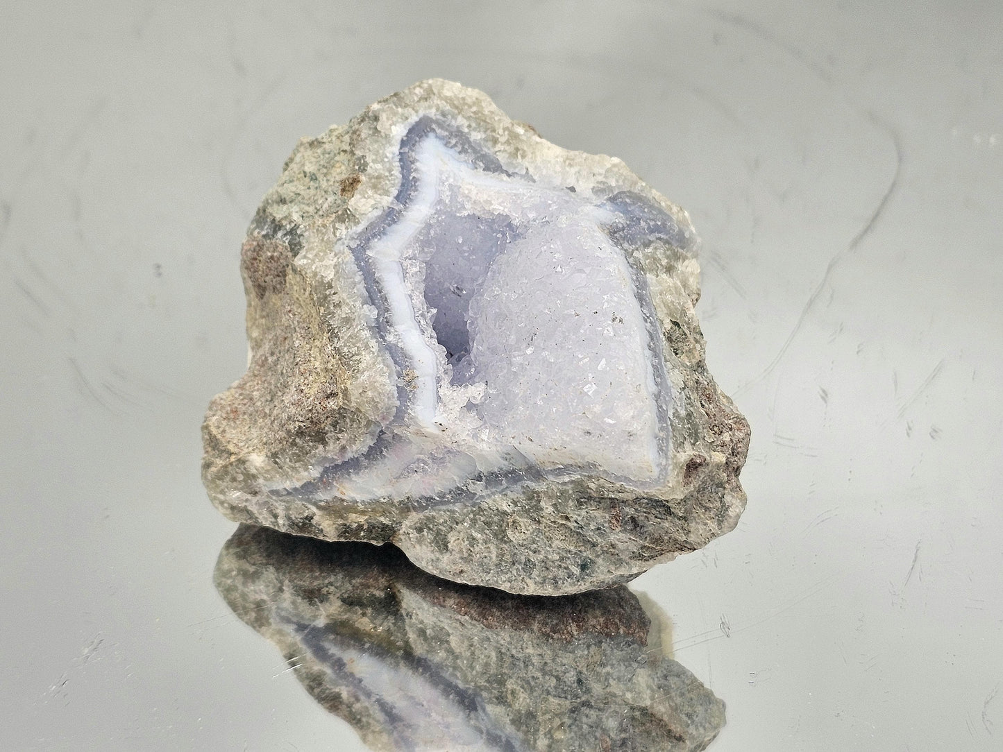 Blue Lace Agate Crystal Geode Natural (#2)