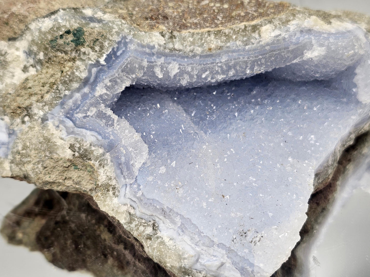 Large Blue Lace Agate Crystal Geode Natural (#1)