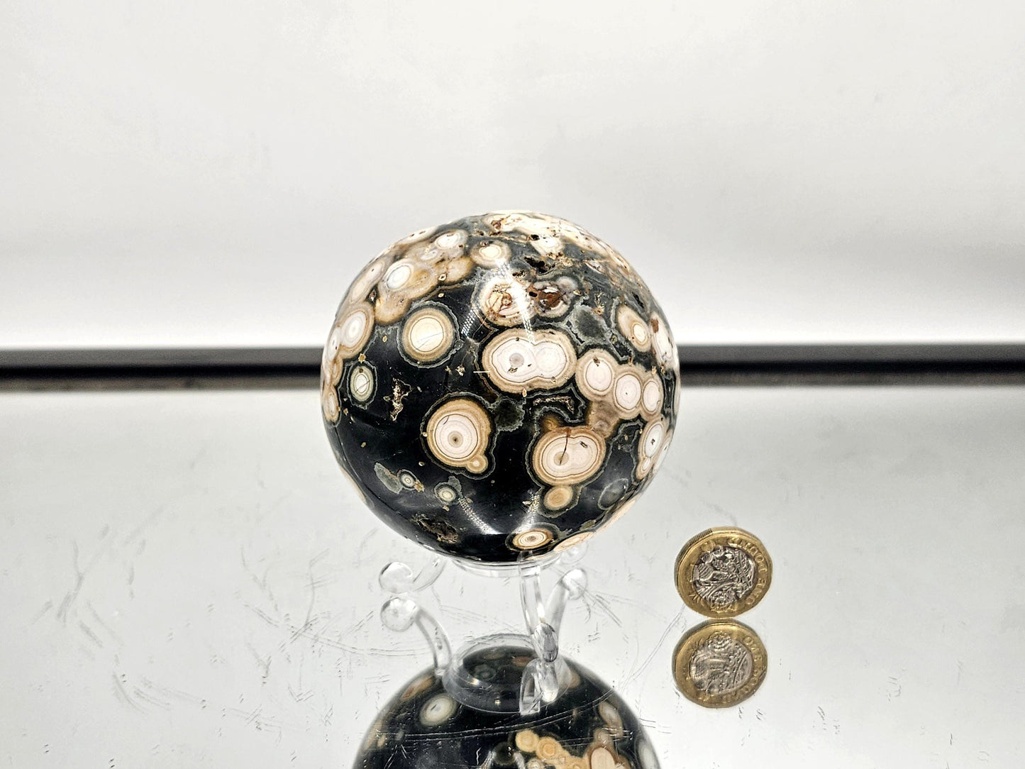 Large Orbital Ocean Jasper Crystal Sphere  (#3)