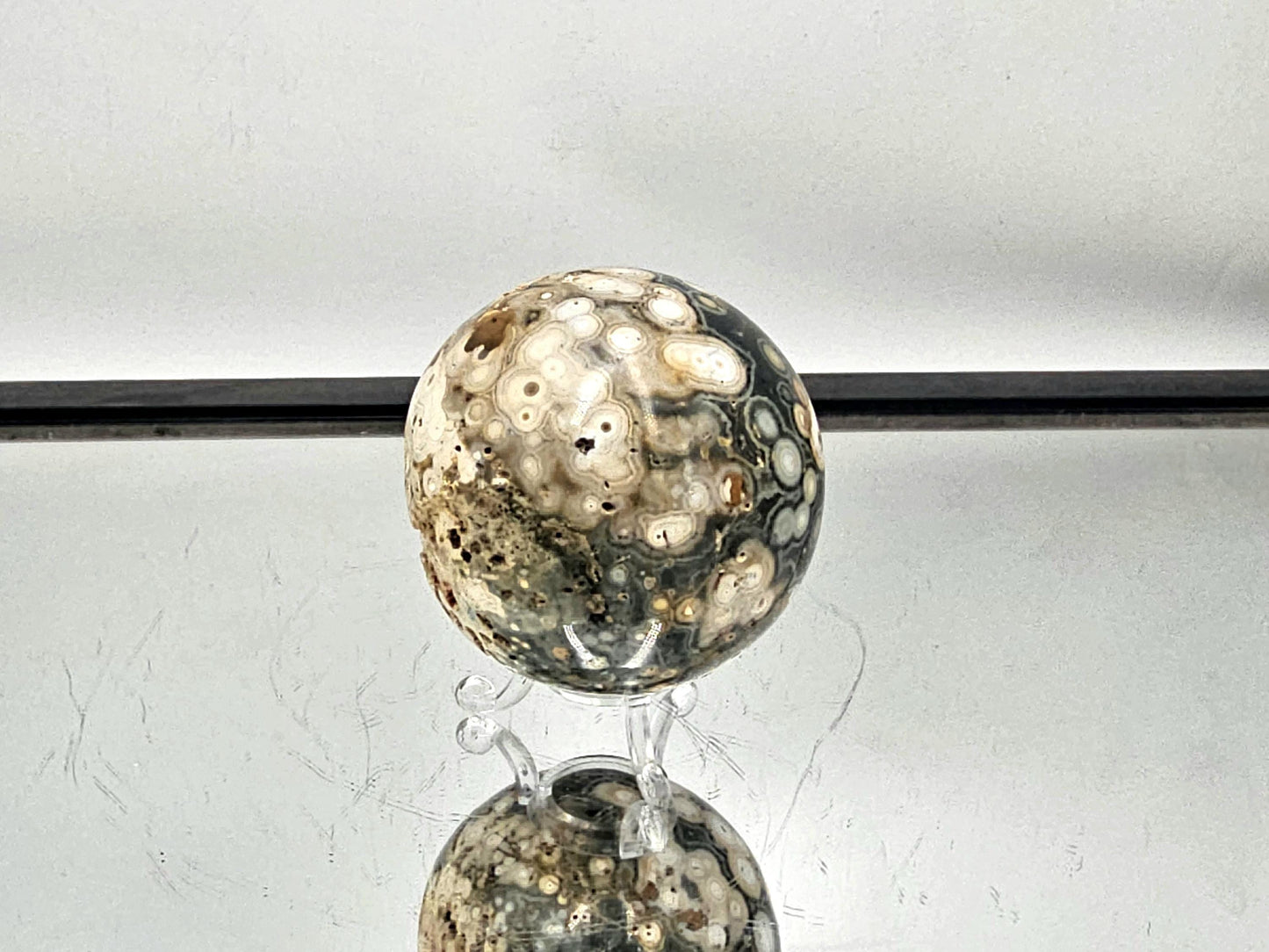 Large Orbital Ocean Jasper Crystal Sphere  (#3)