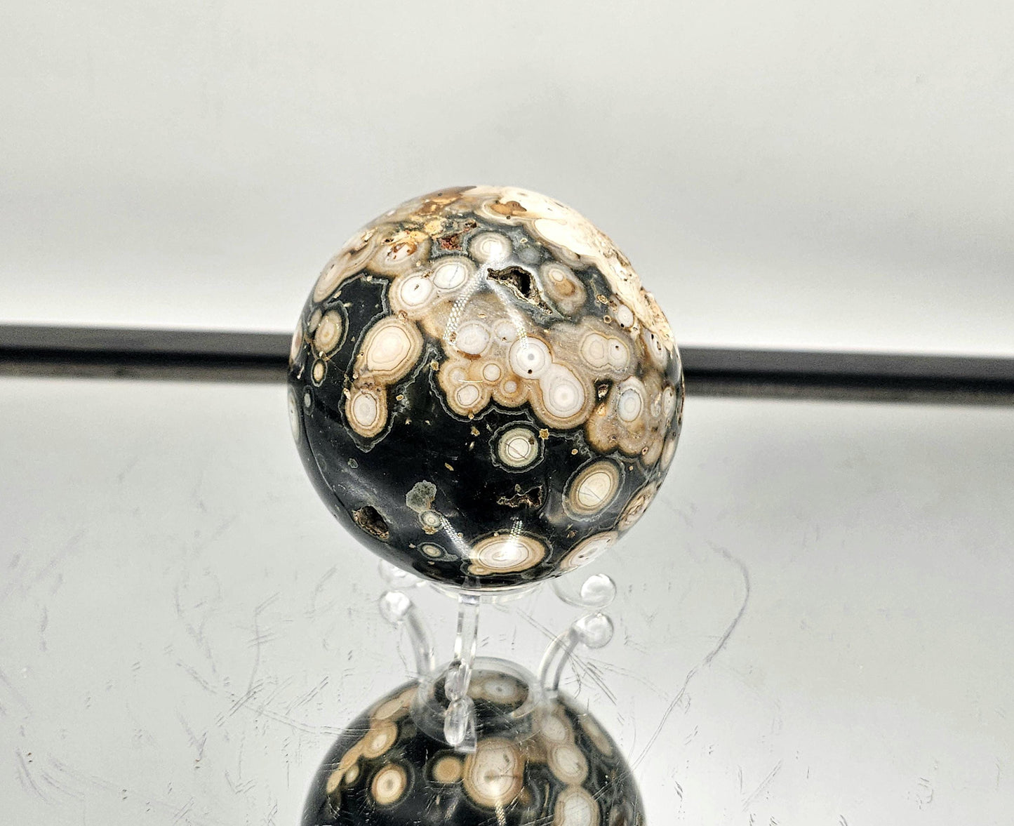 Large Orbital Ocean Jasper Crystal Sphere  (#3)