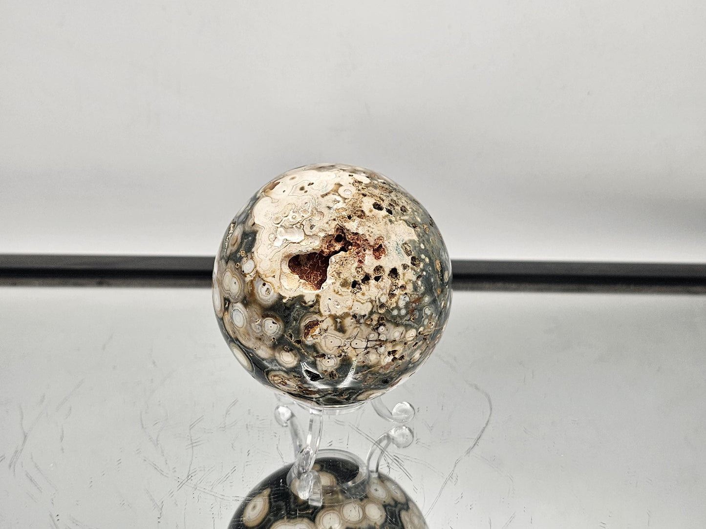 Large Orbital Ocean Jasper Crystal Sphere  (#3)