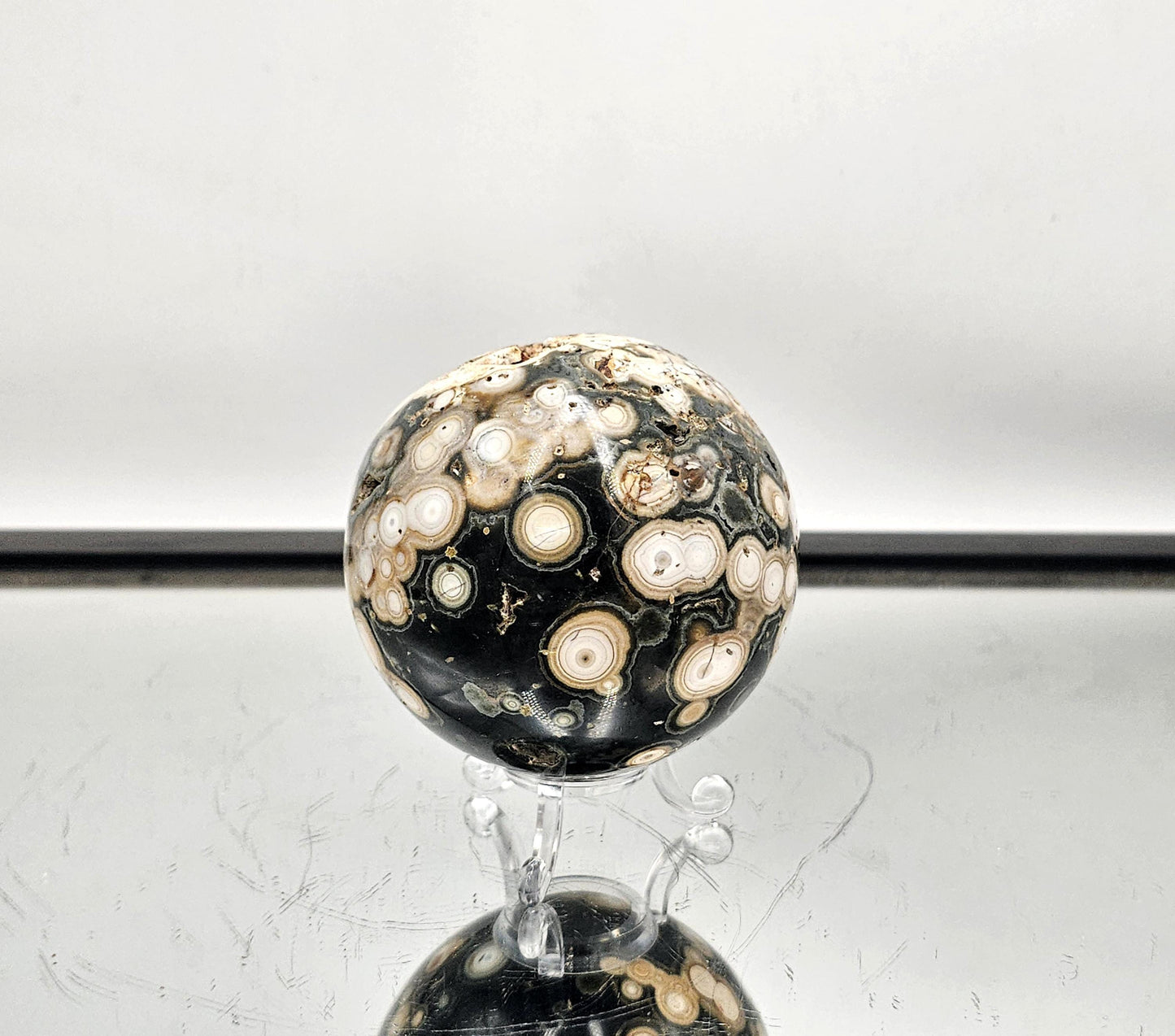 Large Orbital Ocean Jasper Crystal Sphere  (#3)