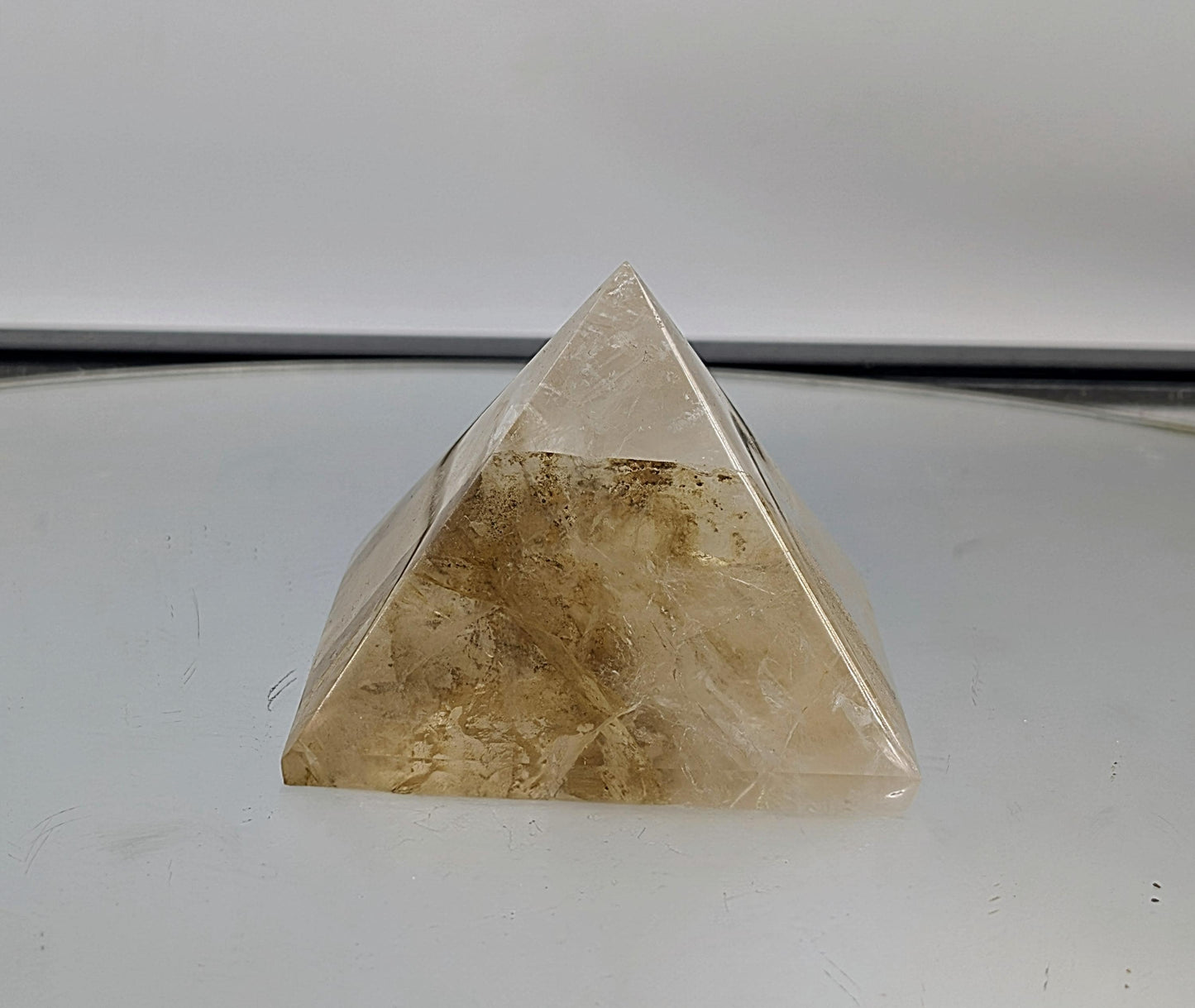 Exceptional golden healer quartz crystal pyramid (dp)