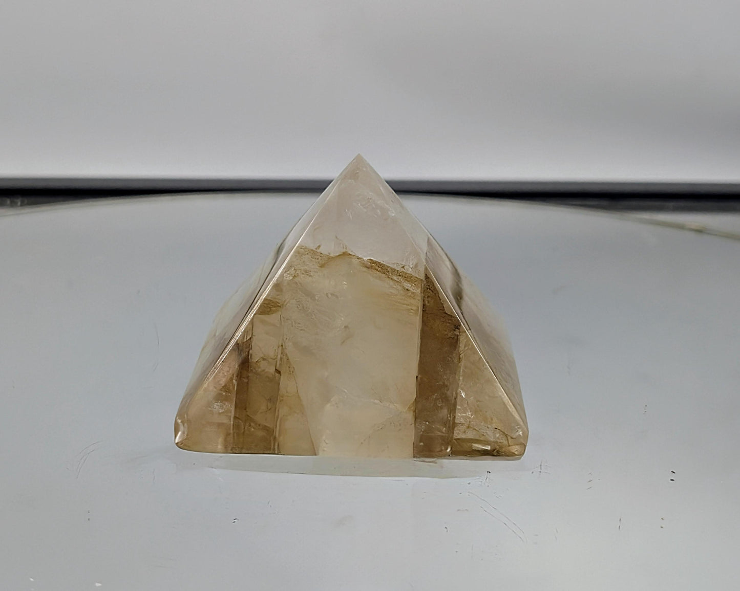 Exceptional golden healer quartz crystal pyramid (dp)