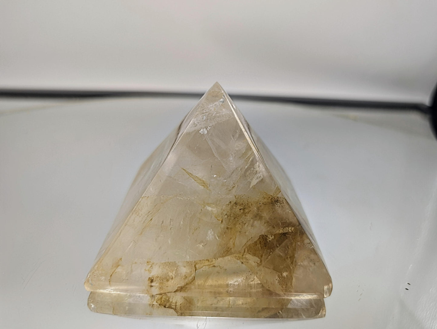 Exceptional golden healer quartz crystal pyramid (dp)