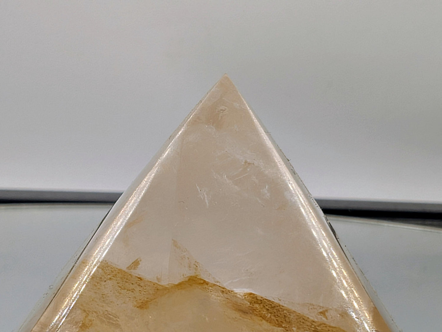 Exceptional golden healer quartz crystal pyramid (dp)