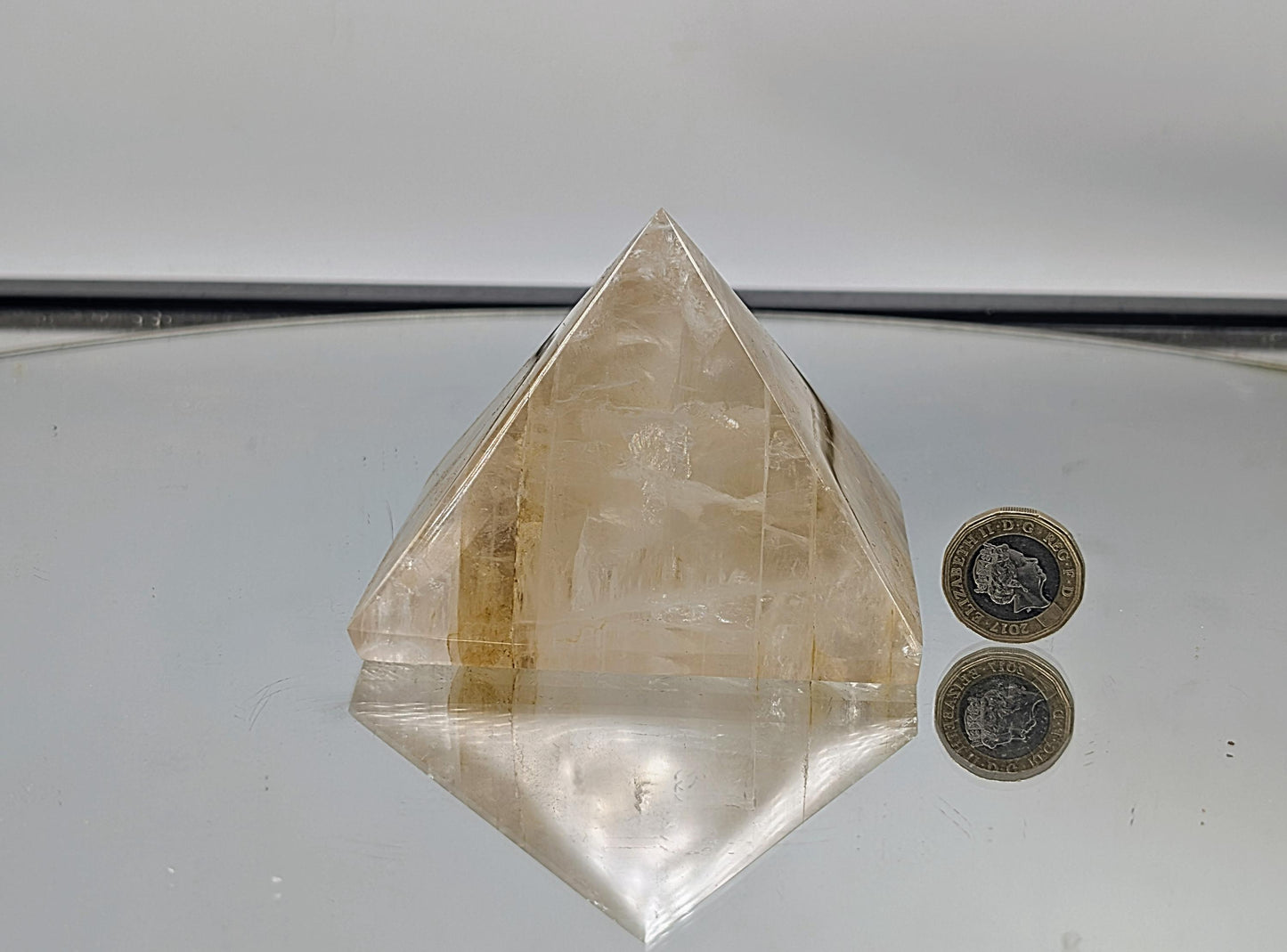 Exceptional golden healer quartz crystal pyramid (dp)