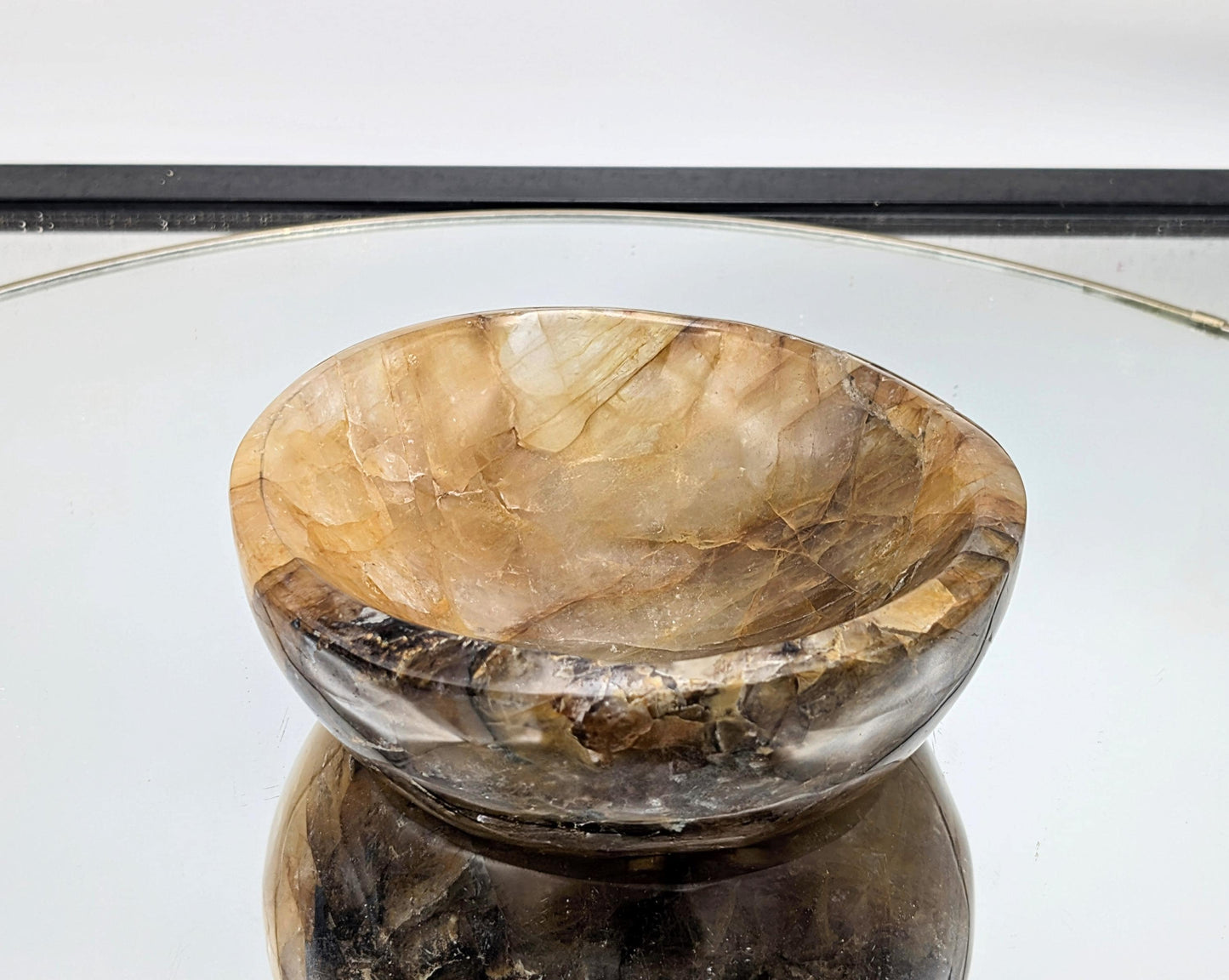 Large Golden Healer Quartz Crystal Bowl (#1)