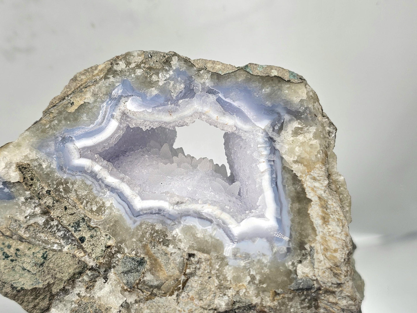 Large Blue Lace Agate Crystal Geode (DP)