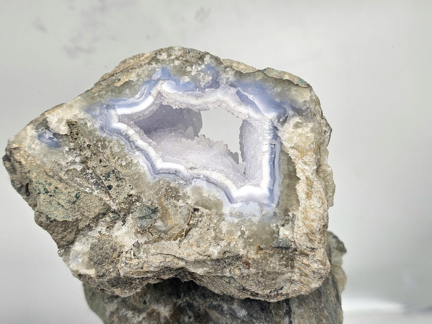 Large Blue Lace Agate Crystal Geode (DP)