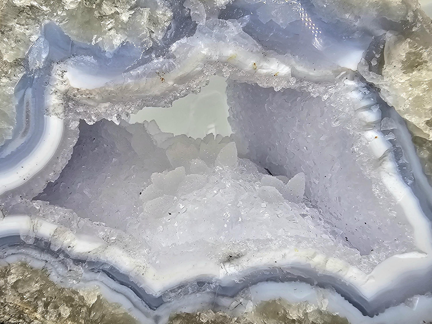 Large Blue Lace Agate Crystal Geode (DP)