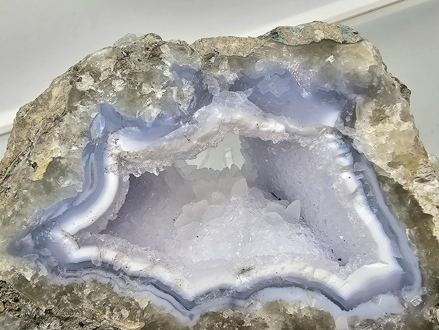 Large Blue Lace Agate Crystal Geode (DP)