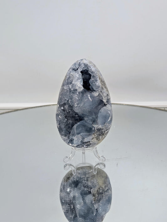 Large Celestite Crystal Egg (#17)