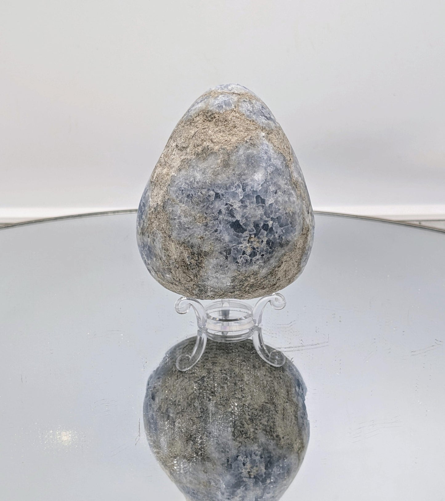 Large Celestite Crystal Egg (#16)