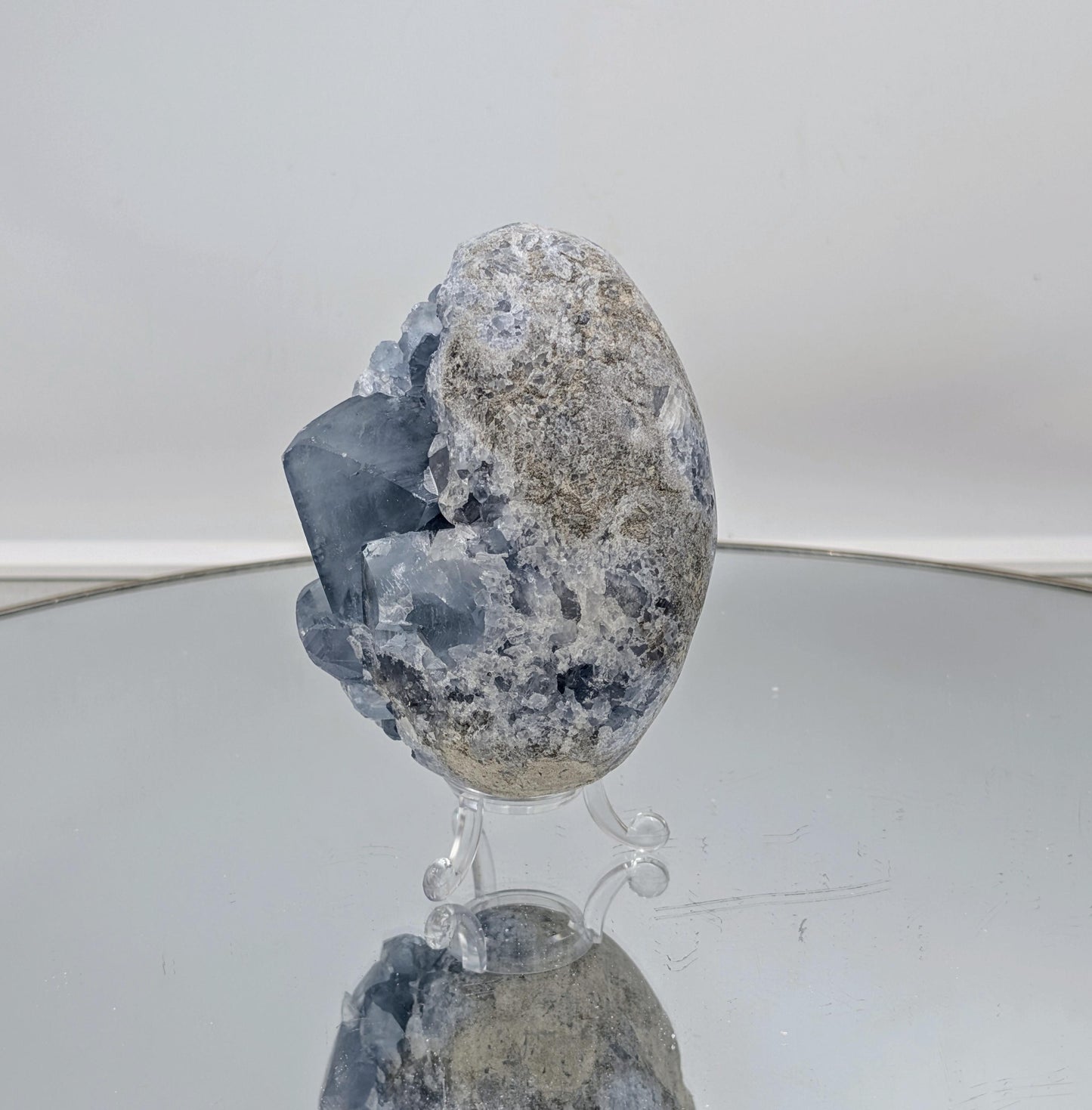 Large Celestite Crystal Egg (#17)