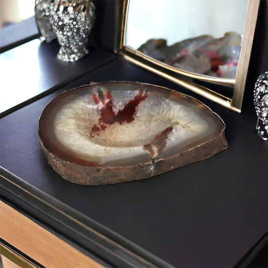 Small agate crystal bowl